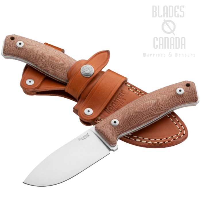 Lion Steel M2M CVN Hunter Fixed Blade Knife, M390 Satin, Micarta Natural